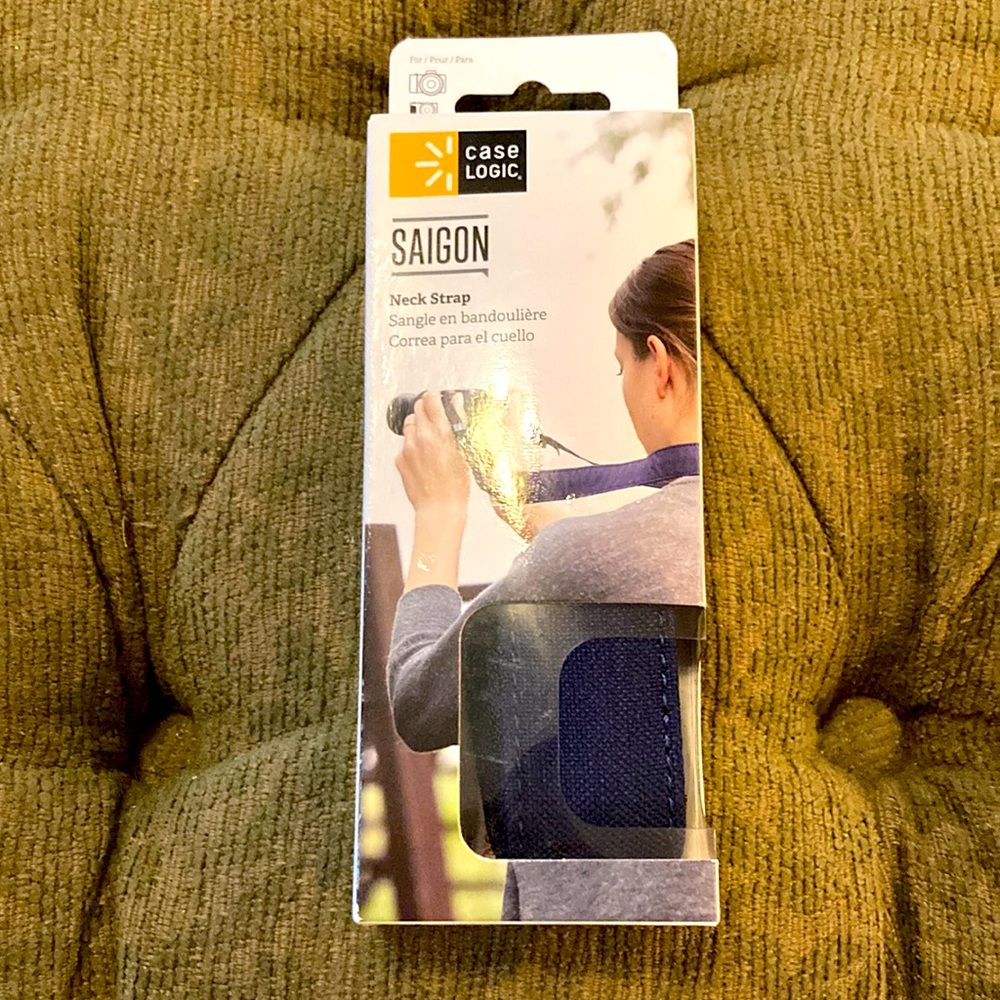 Case Logic Saigon neck strap in indigo. New in box.